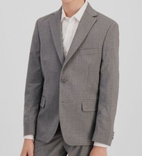 Michael Kors Boy's Gray Classic-Fit Check Suit Separate Jacket Size 14R