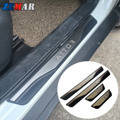 4Pcs Car Door Sill Plate Scuff Cover Protector Sticker For BYD Atto 3 Yuan Plus