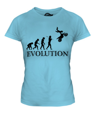 MOTOCROSS STUNT EVOLUTION LADIES T-SHIRT TEE TOP GIFT MOTO X CLOTHING