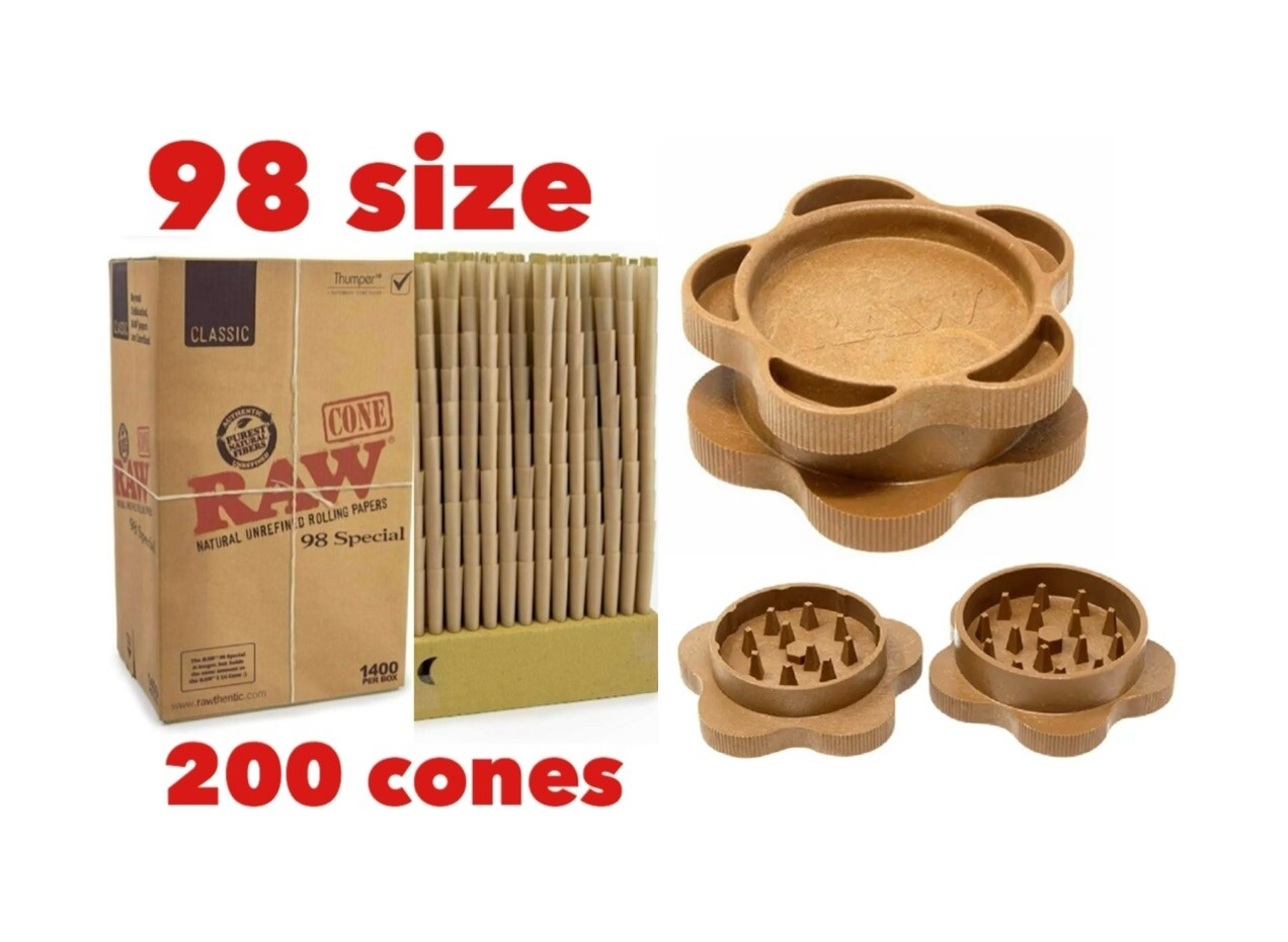 raw gripper grinder hem plastic +RAW classic 98 special size pre rolled cone