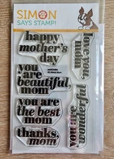 Simon Says Stamp - All About Mom - Clear Photopolymer stamp and die set, NIP