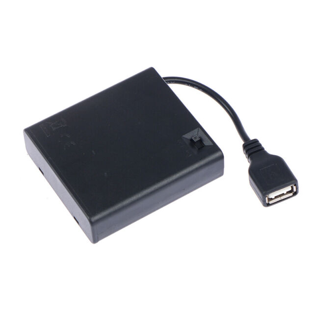 4 X AA USB Battery Box for 5V LED Strip Lights USB Mini Power SupplySJya- CV10618
