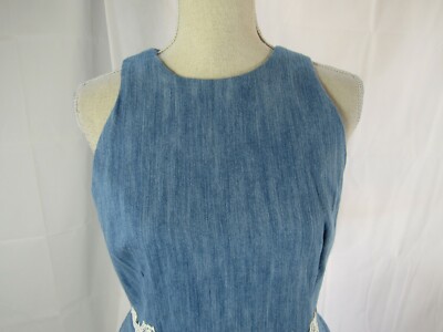 Paul & Joe Sister Zip Up Sleeveless Blue Lace Detail Fit and Flare Dress  Size 40 | eBay