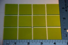 0312.50- 12 TRANSPARENT PEA POD 1"x 1" THIN BULLSEYE GLASS 90 COE