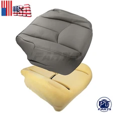 For 2003 2004 05 06 2007 GMC Sierra Driver Bottom Seat Cover Gray & Foam Pad