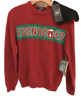NWT Volcom Strange Eggnog Sweater Big Youth Size Large 12Y