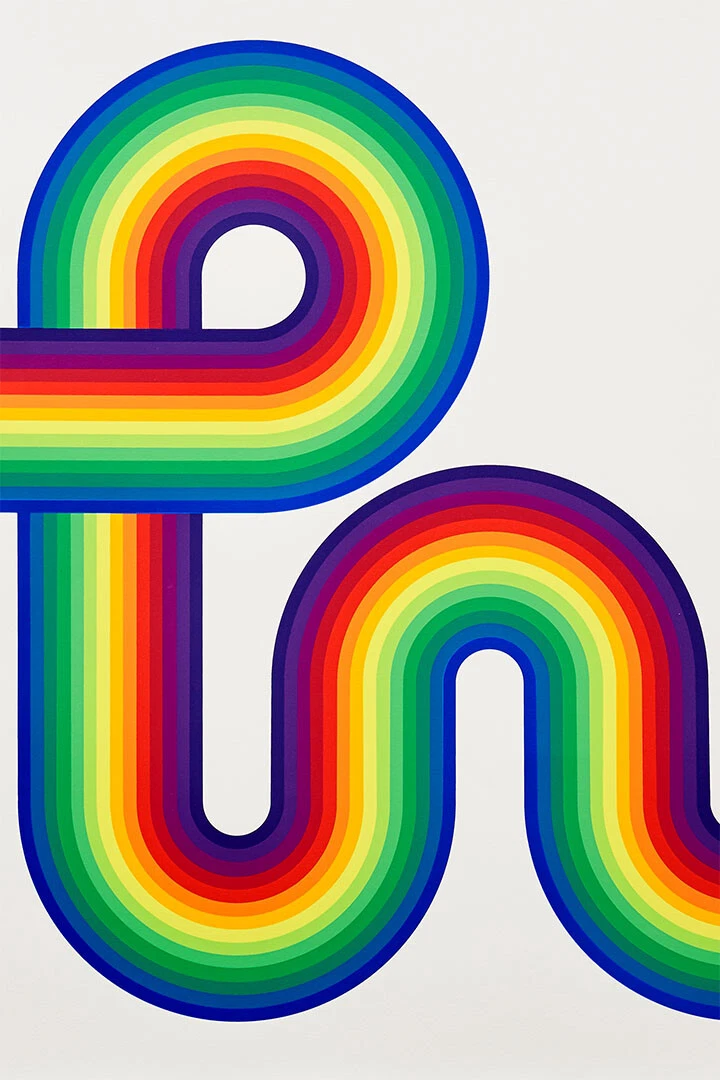 70s Rainbow Colorful Efect Painting Print Wall Art Home Decor - POSTER 20x30