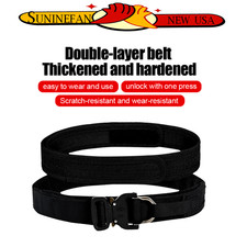 Quick Tactical Release Battle Belt 2 Layer MOLLE Heavy Duty Metal Buckle Belt