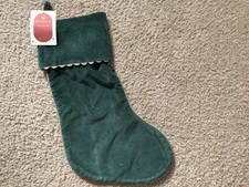 RIFLE PAPER CO + POTTERY BARN KIDS VELVET CHRISTMAS STOCKING GREEN NEW NO MONO