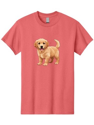 Golden-Retriever-Puppy-3 Mens Graphic Tee, 100% Cotton, Casual Summer Wear