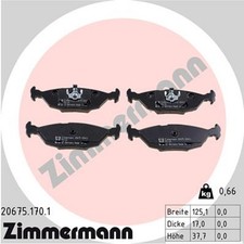 Bremsbelagsatz Scheibenbremse ZIMMERMANN 20675.170.1 für BMW Z1 E30 20675 3er