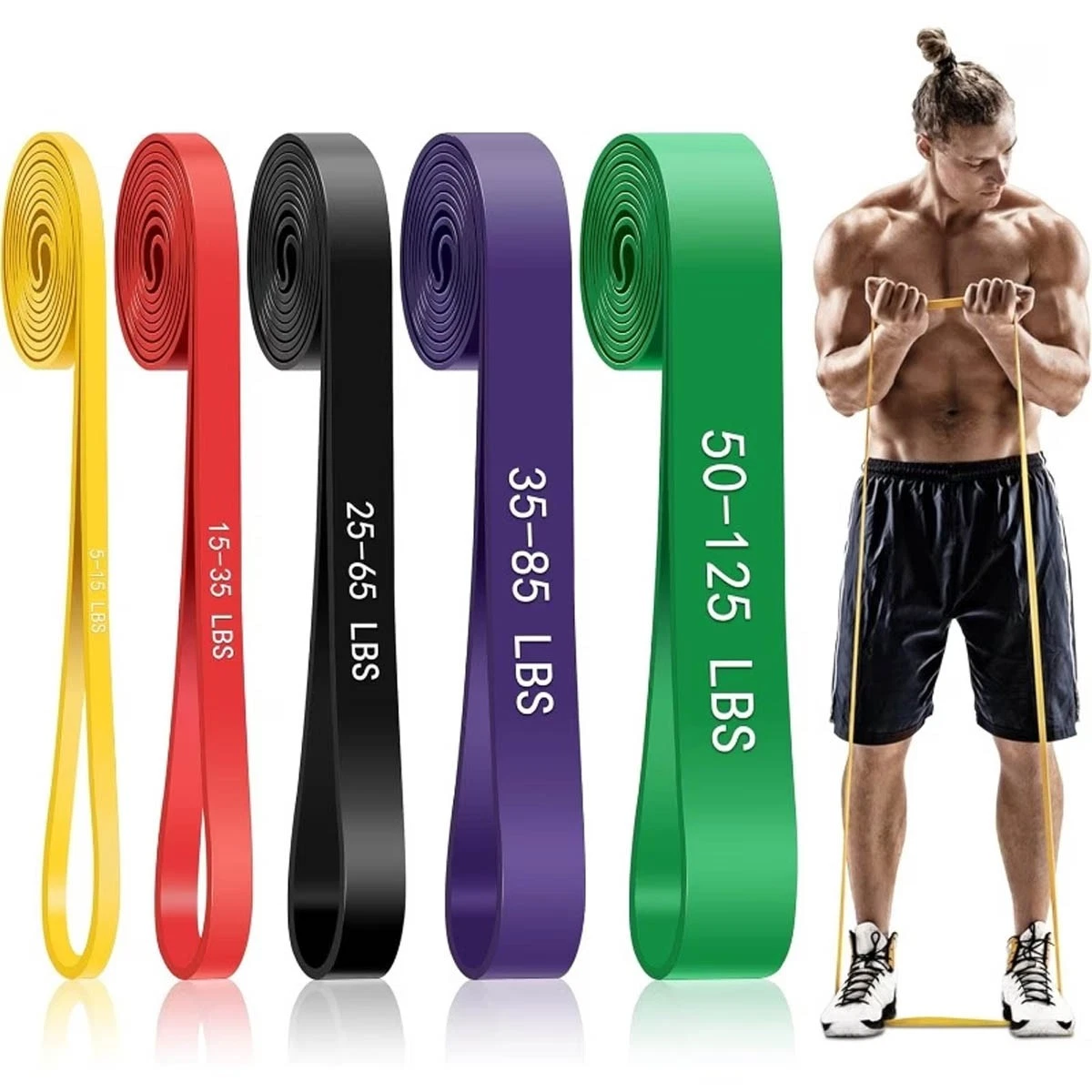5-Color Heavy-Duty Resistance Bands, Pull-Up Assist Straps for Muscle Training
Opens in a new window