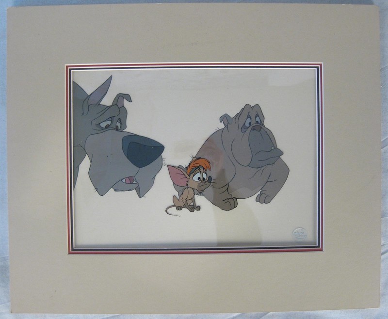 Disney Oliver & Company Einstein Tito Francis Production Cel w/ seal 1988 COA