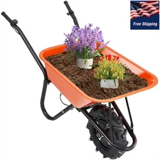 330lbs Load Electric Wheelbarrow Dump Cart 500W Powerful Motor Wheel Handcart US