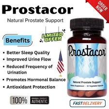 Prostacor Natural Prostate Support Supplement - 30 Veg Capsules - Glass Bottle