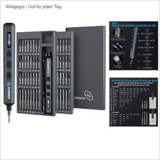STREBITO Mini-Elektroschraubendreher-Set 70-in-1 mit Digitalanzeige, Grau, 64