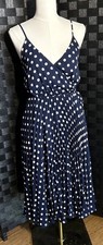 Ali & Jay Wrap Pleated Sundress Womens S Polka Dots Preppy Romantic Wedding