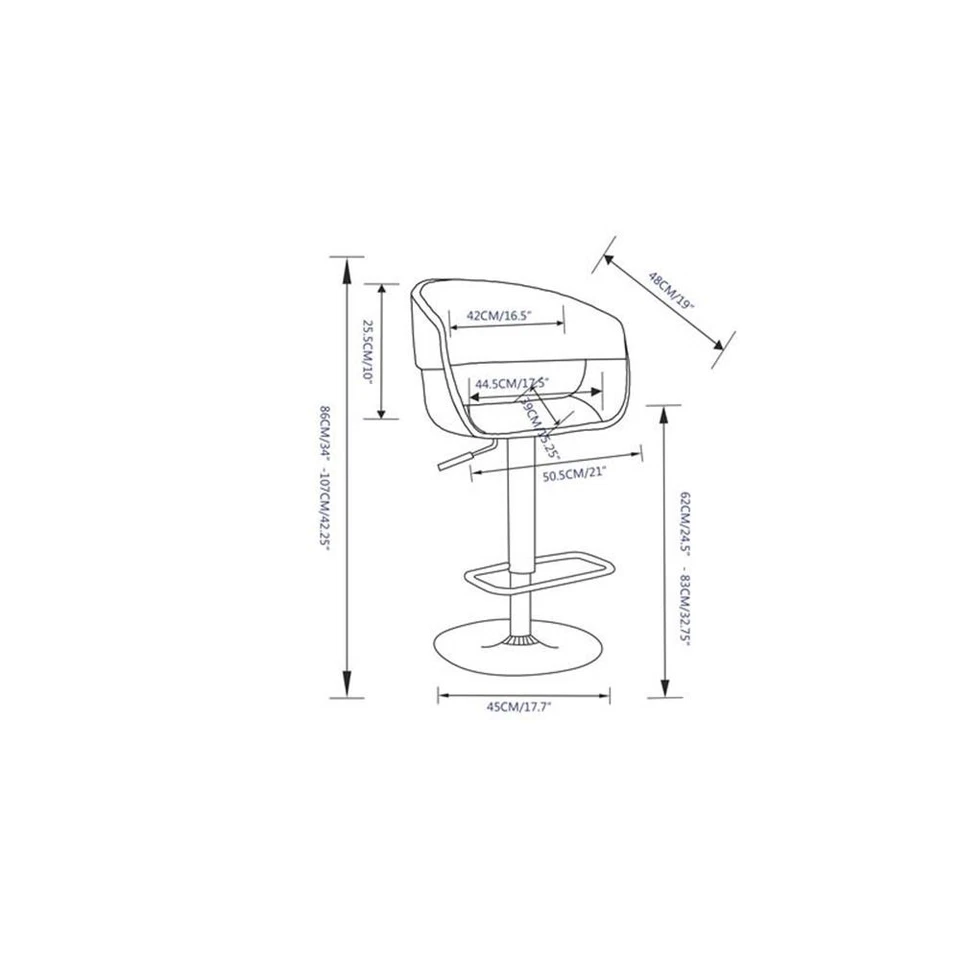 Home Square 3 Piece Adjustable Swivel Fabric Bar Stool Set in Charcoal Gray - Image 3 of 4