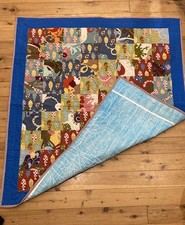 Handmade Baby Child Crib Quilt Ocean Theme Fish Turtle Scene On Back Boy Girl