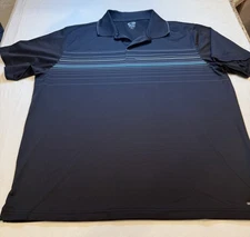 Champion Men’s Large Duo Dry Black Golf Polo Short Sleeve Shirt Striped