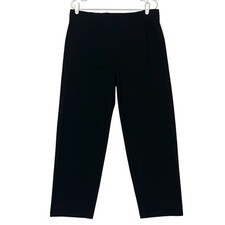 Eileen Fisher Women Ankle Pants Petite Large Black Stretch Pull On Tapered Comfy