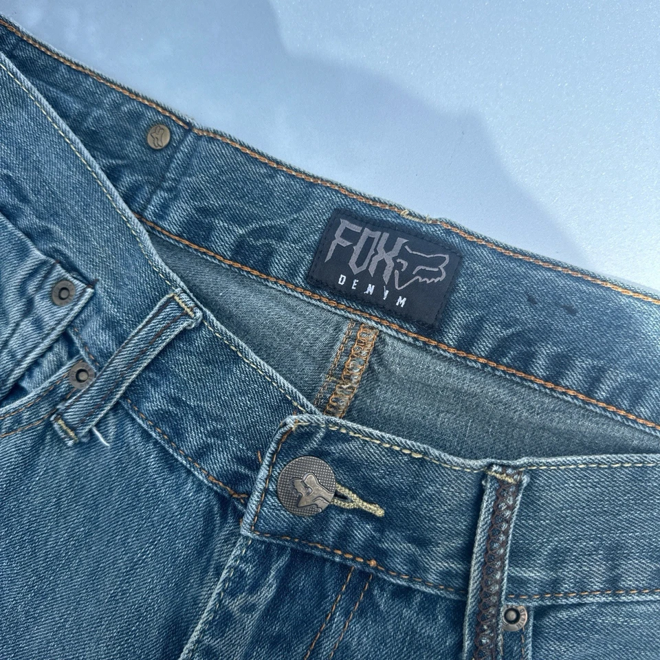 Y2K Fox Racing Light Wash blue jeans size 34x31  - Image 4 of 4