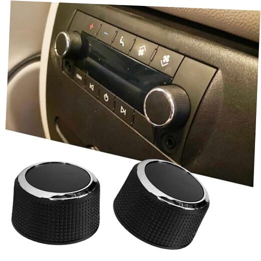 2 PCS Volume Control Knob Radio Knob Replacement for Chevy Tahoe black