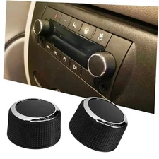 2 PCS Volume Control Knob Radio Knob Replacement for Chevy Tahoe black