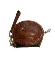 Vintage DOONEY BOURKE Zip WALLET Black British Tan BIG DUCK Logo COIN PURSE