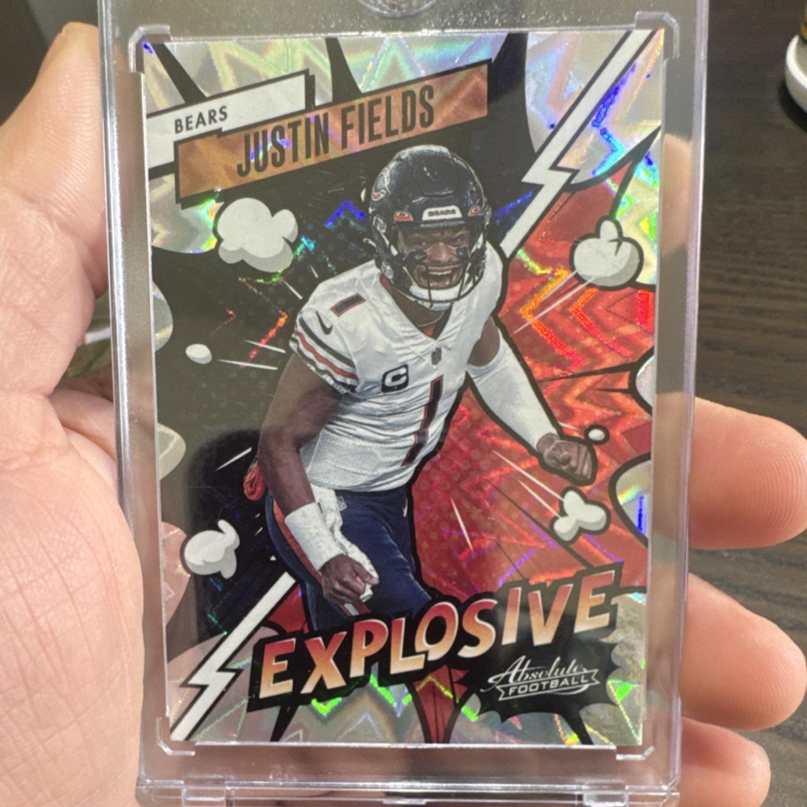 Panini 2023 Absolute Explosive Justin Fields Insert #14 Chicago Bears NFL Card