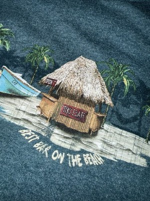 Unisex Size XL Island Republic ''Best Bar on the Beach'' Blue T-shirt