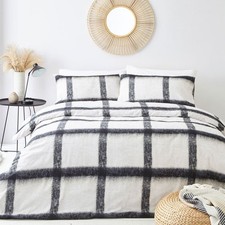 Image of The Linen Yard Mohair Check 100% Brushed Cotton Duvet Cover Set