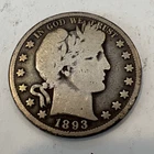 1893-S Barber Half Dollar In About Very Good A-300