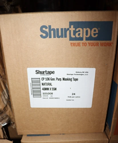 24 Pack - Shurtape CP 106 General Purpose Masking Tape 48mm X 55m (2" x 60 yds)