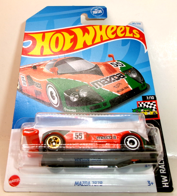 2024 HOT WHEELS 1:64 HW RACE DAY 7/10 ORANGE GREEN MAZDA 787B #145