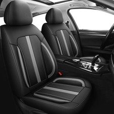 Luxury Black Grey PU Leather Front Car Seat Covers VAUXHALL ASTRA CORSA ADAM