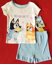 New BLUEY  BINGO 2 pc Pajamas Set Boy Girl 2T 4T DOG Top Shirt Shorts Puppy NWT