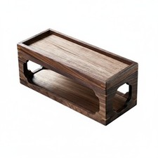Walnut Wood Tea Rack Traditional Design Display Stand Space-Saving