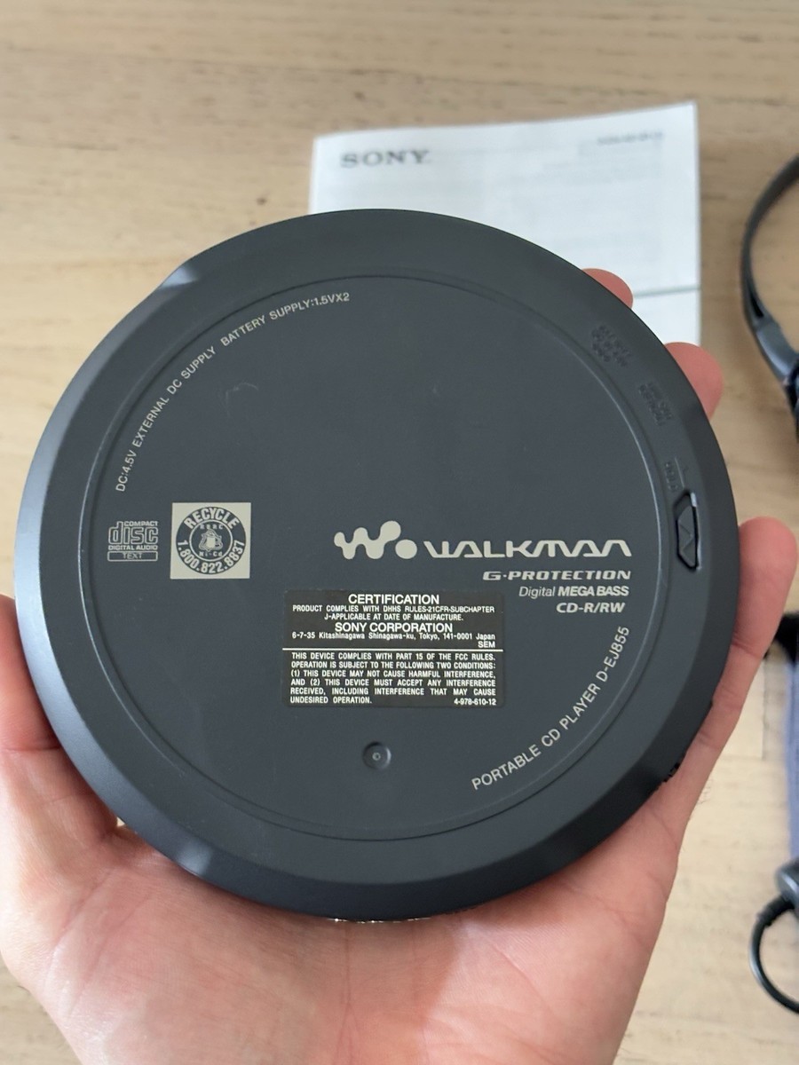 Sony D-EJ855 CD Walkman Player Portable Rechargeable Discman Blue