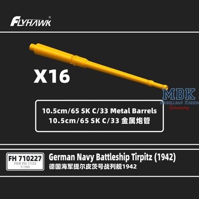 FLYHAWK FH710227 Battleship TIRPITZ 10.5cm/65 SK C/33 Metal Barrel