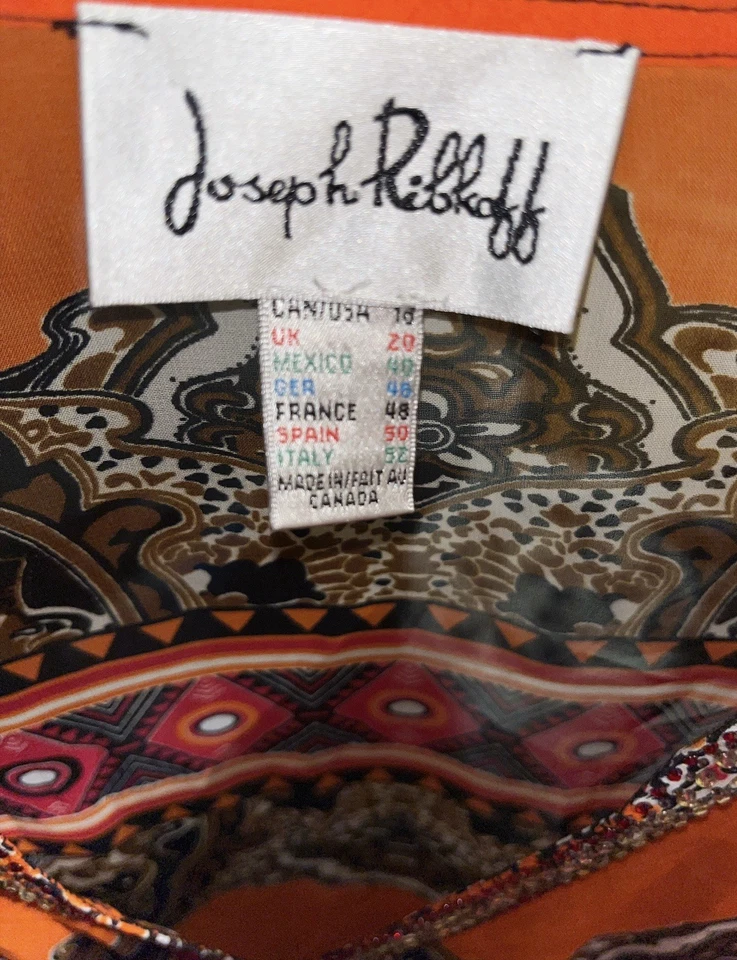 Top Joseph Ribkoff para mujer talla 18 abstracto 3/4 mangas acanaladas artístico fluido audaz (2) Foto 3 de 4