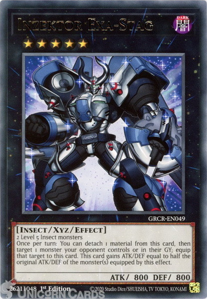 GRCR-EN049 Inzektor Exa-Stag :: Rare 1st Edition Mint YuGiOh Card