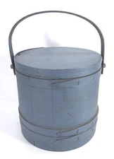 Antique Wood Firkin - Repainted in Blue
