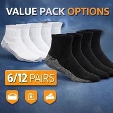 Mens Cushioned Quarter Work Socks Heavy Duty Ankle Socks 10 Pairs 6 to 11