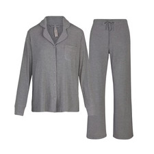 BRAND NEW Skims Women's Large Heather Grey Soft Lounge Rib Sleep Set NWT