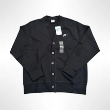 Nike Cardigan Black Button Up Long Sleeve Sweater Jacket Men's Medium FN3898-010