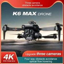 K6 Max Drone with 3 HD Cameras Built in Battery Folding Quadcopter New