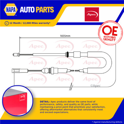 Handbrake Cable fits CITROEN C5 Mk1, Mk2 1.8 Front Left or Right 01 to 08 4745R5