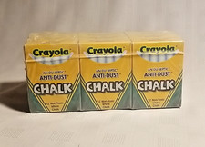 1402 Crayola Anti-Dust WHITE Chalk Lot of 12 Boxes of 12 Sticks New in Packaging