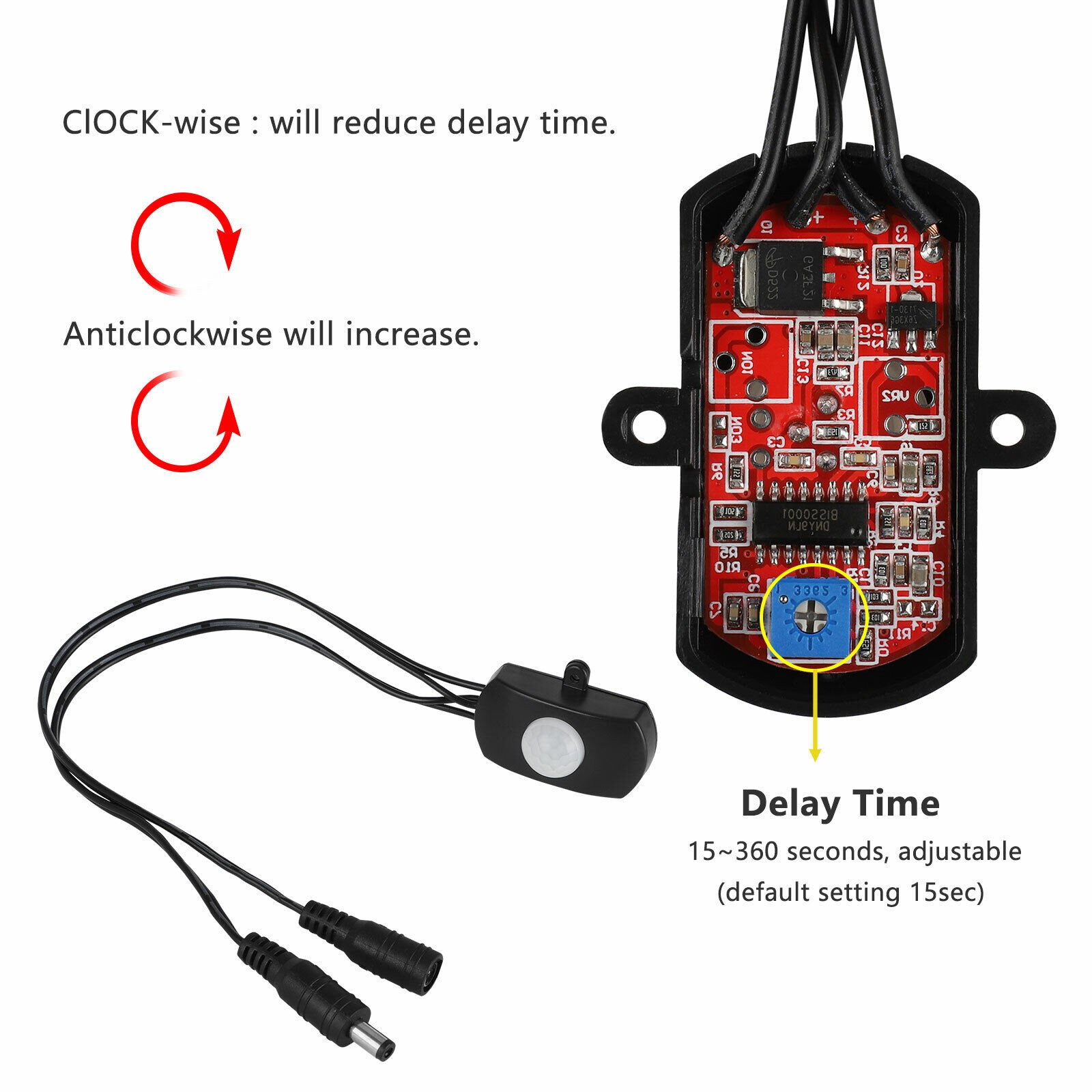 5-24V DC Port Detector Infrared PIR Motion Sensor Switch For Led Light Strip ff